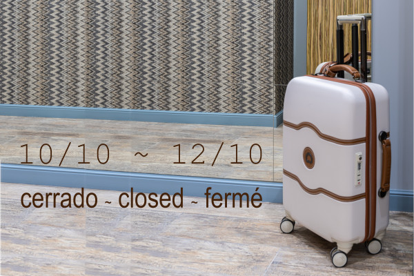 Closed for holidays: 10-11-12th October 2022